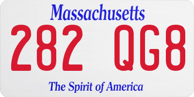 MA license plate 282QG8