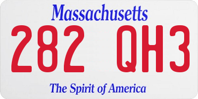 MA license plate 282QH3