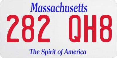 MA license plate 282QH8