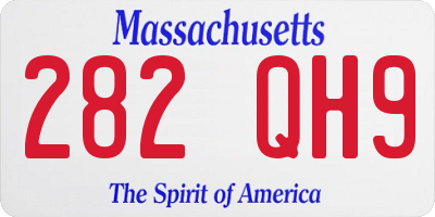 MA license plate 282QH9