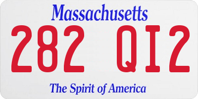 MA license plate 282QI2
