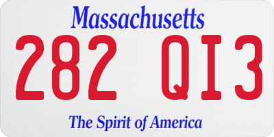 MA license plate 282QI3