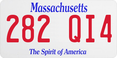 MA license plate 282QI4