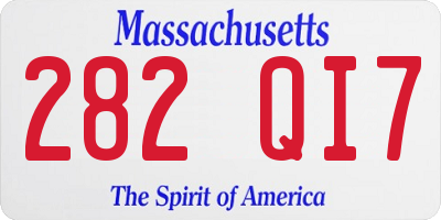 MA license plate 282QI7