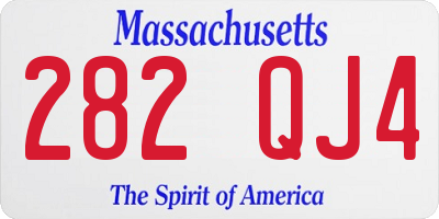 MA license plate 282QJ4