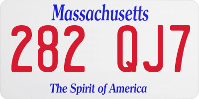 MA license plate 282QJ7