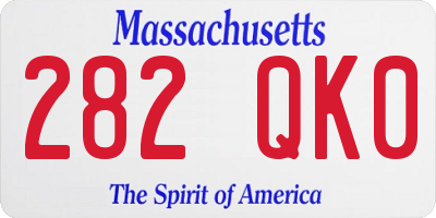 MA license plate 282QK0