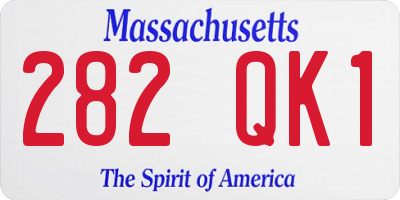 MA license plate 282QK1