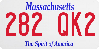 MA license plate 282QK2