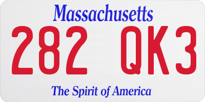 MA license plate 282QK3