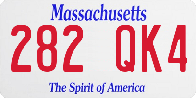 MA license plate 282QK4