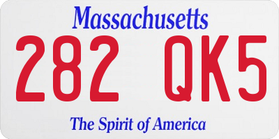 MA license plate 282QK5