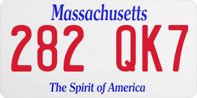 MA license plate 282QK7