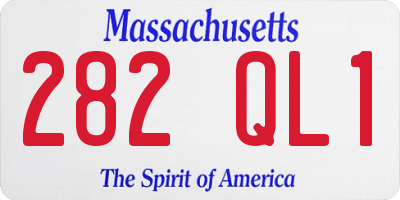 MA license plate 282QL1