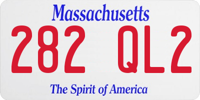 MA license plate 282QL2