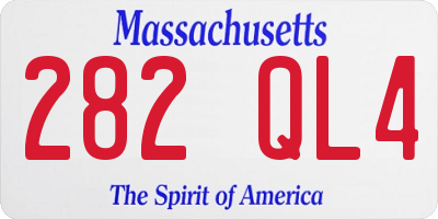 MA license plate 282QL4