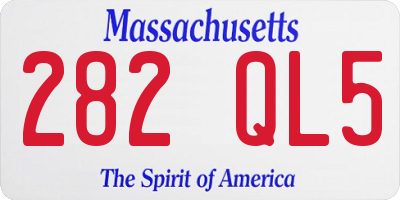 MA license plate 282QL5