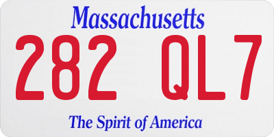 MA license plate 282QL7