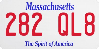 MA license plate 282QL8