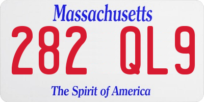 MA license plate 282QL9