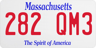 MA license plate 282QM3