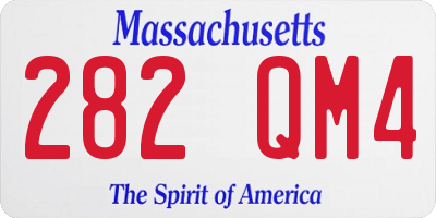 MA license plate 282QM4