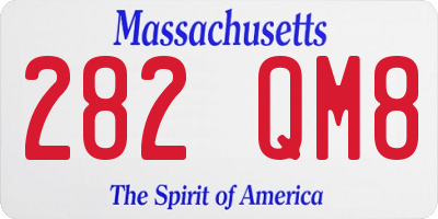 MA license plate 282QM8
