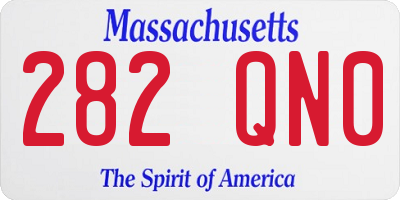 MA license plate 282QN0