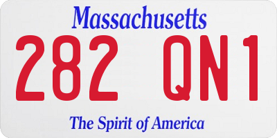 MA license plate 282QN1
