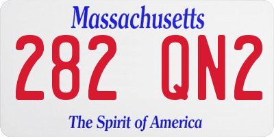 MA license plate 282QN2