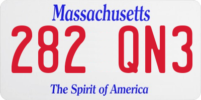 MA license plate 282QN3