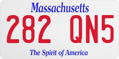 MA license plate 282QN5