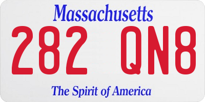 MA license plate 282QN8