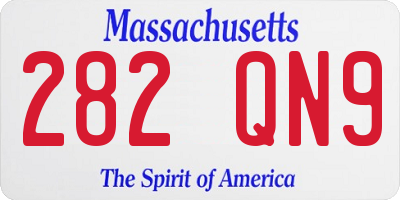 MA license plate 282QN9