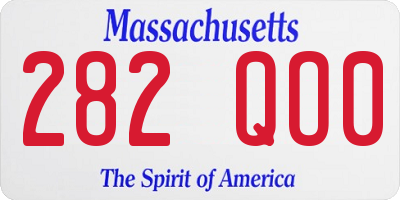 MA license plate 282QO0