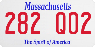 MA license plate 282QO2