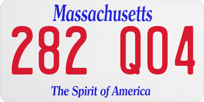 MA license plate 282QO4