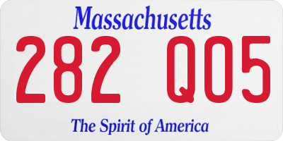 MA license plate 282QO5