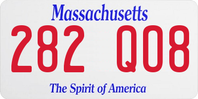 MA license plate 282QO8