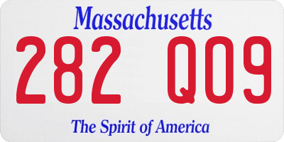 MA license plate 282QO9