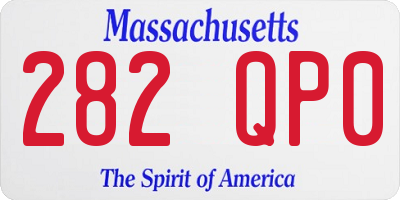 MA license plate 282QP0