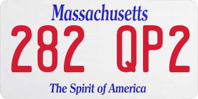 MA license plate 282QP2