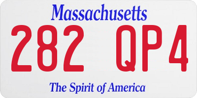 MA license plate 282QP4