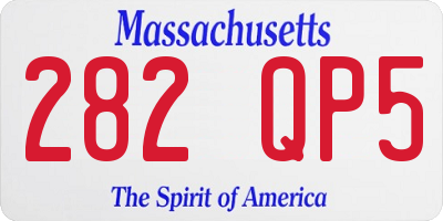 MA license plate 282QP5