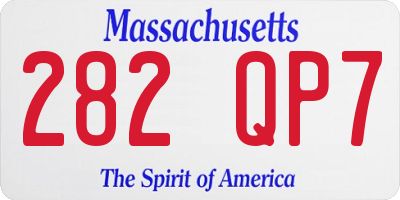 MA license plate 282QP7