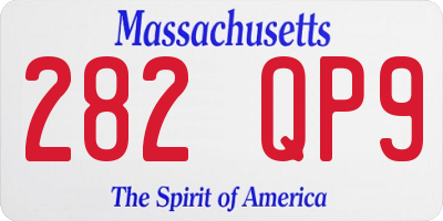 MA license plate 282QP9