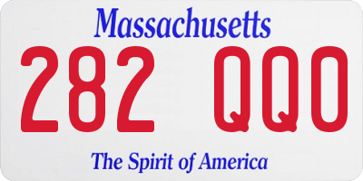 MA license plate 282QQ0