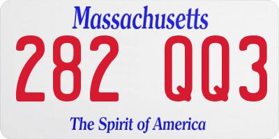 MA license plate 282QQ3