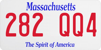 MA license plate 282QQ4