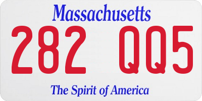 MA license plate 282QQ5